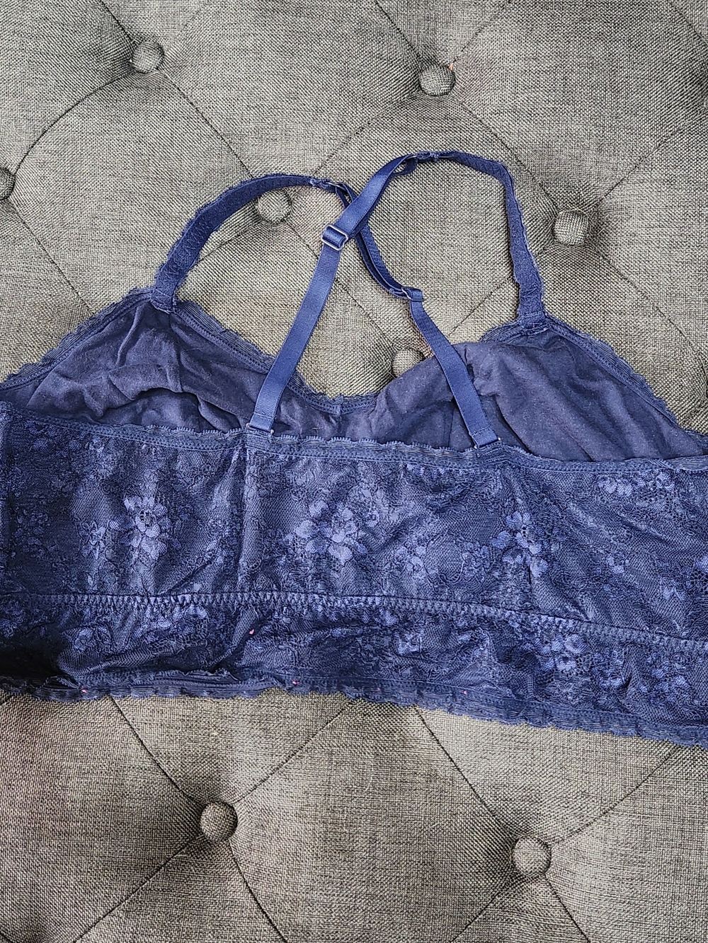 Cacique Blue Lace Wireless Bralette 26/28 - Picture 3 of 4